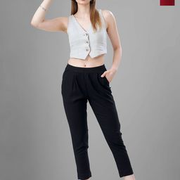 T19 Women Pack Of 2 Relaxed Slim Fit Mid-Rise Trousers-picture-49