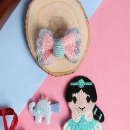 Jewelz Girl's Face And Bow Design Hair Clips for Kids ¿ Pack of 3-16