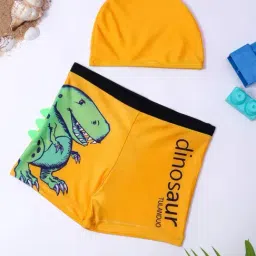Bubble Berry Girls Orange Printed Swimsuit-picture-0