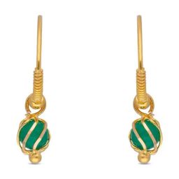 CKC Boho Chic: Piercing Gold Hoops with Colorful Bead Danglers-18