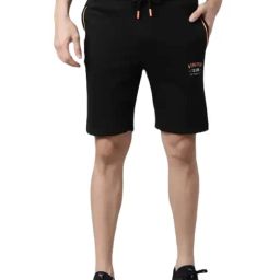 Force NXT Black Cotton Regular Fit Shorts-85