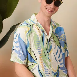 Mast & Harbour Oversized Fit Opaque Abstract Printed Casual Shirt-image-28
