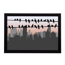 eCraftIndia Grey & Black Birds UV Wall Art-image-21