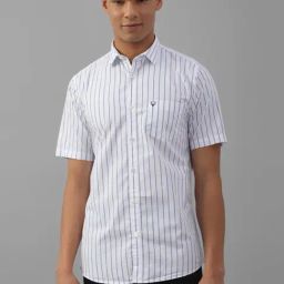 Allen Solly White Cotton Slim Fit Striped Shirt-image-40