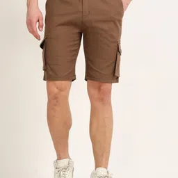 Bushirt Men Casual Cargo Linen Shorts-image-50