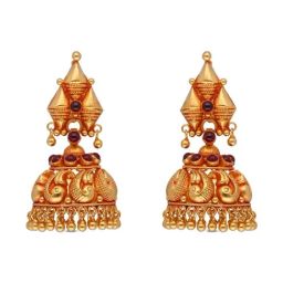 CKC Regal Multi-Tiered Gold Jhumka Eardrops-16