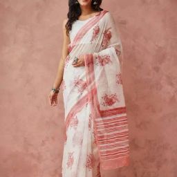 Fabindia White Printed Saree-28