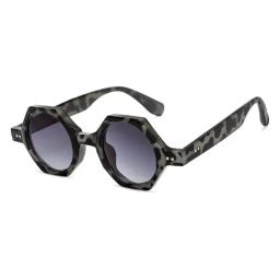 OJOS Grey Geometric Polarised and UV Protected Lens Unisex Sunglasses-23