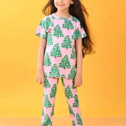 Anthrilo Kids Pink Cotton Printed T-Shirt & Short-image-79