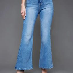 Miss Chase Blue Denim Regular Fit High Rise Jeans-image-82