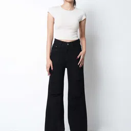ZUYA Women Wide Leg High-Rise Light Fade Jeans-picture-27