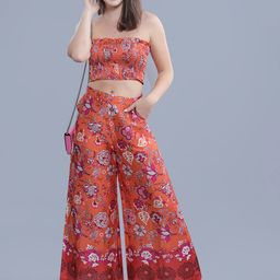 French Theory Women Printed Relaxed Loose Fit Trousers-image-55