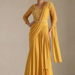 Soch Mustard Ready To Wear Saree-image-7