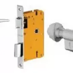 Dorset 60 mm Lever Handle Lock Set With Knob and Key Cylinder Silver Chrome ML LET image 1