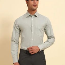 Cantabil Green Regular Fit Self Design Formal Shirt-picture-47