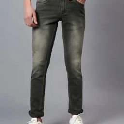 Cantabil Olive Green Regular Fit Jeans-image-70