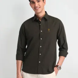U.S. Polo Assn. Denim Co. Brown Cotton Slim Fit Shirt-picture-15