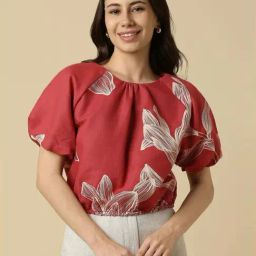 Allen Solly Red Regular Fit Printed Top-picture-30