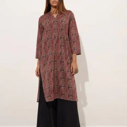 Utsa by Westside Brown Paisley Printed Straight Cotton Kurta-image-57
