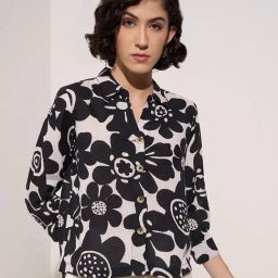 Akkriti By Pantaloons Black Regular Fit Printed Tunic-image-63