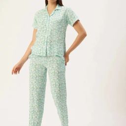 Clt.S Blue Regular Fit Printed Pyjamas Set-image-9