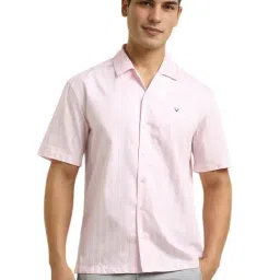 Allen Solly Pink Cotton Relaxed Fit Striped Shirt-image-56