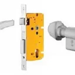 Dorset 60 mm Lever Handle Lock Set With Both Side Key Cylinder Stainless Steel ML AI image 1