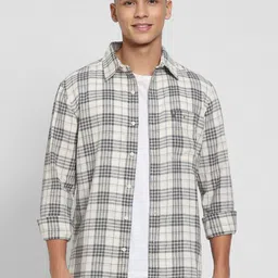 AMERICAN EAGLE OUTFITTERS Men Slim Fit Tartan Checks Opaque Checked Casual Shirt-image-62
