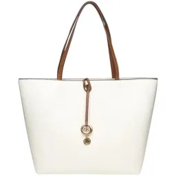 Anne Klein White Solid Tote Handbag with Pouch-picture-43