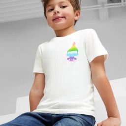 Puma Boys White Cotton Printed T-Shirt-image-86