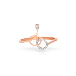 BHIMA 18K BIS Hallmark 750 Purity Rose Gold Spherical Loop Diamond Ring-image-65