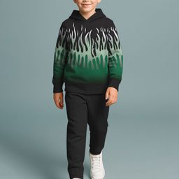 HELLCAT Boys Printed Hooded Sweatshirt With Trousers-image-90