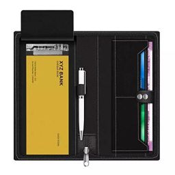FEDUS Documents Holder Faux Leather for Cheque Book, Cards Black-picture-8