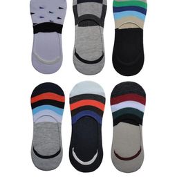 VOICI Unisex Pack of 6 Multi-Color Striped No-Show Loafer Socks-image-63