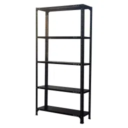 Menage 87x36x12 Inch 5 Shelf 24 Gauge Metal Black Slotted Angle Rack-14