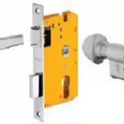 Dorset 60 mm Lever Handle Lock Set With Knob and Key Cylinder Silver Chrome ML CS image 1