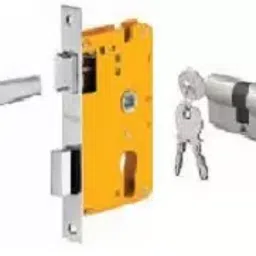 Dorset 70 mm Lever Handle Lock Set With Knob and Key Cylinder Silver Chrome ML CS-10