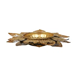Amaya Decors Gold-Toned Flower-Shaped Decorative Bowl-image-69