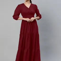 Raiyani Fashion Women Applique Crepe Fit & Flare Maxi Dress-picture-13