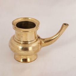 Exotic India Gold Toned Ritual Brass Kindi-image-56