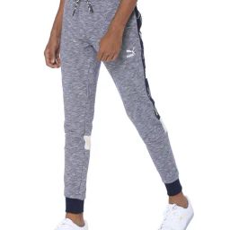 Puma Blue Cotton Regular Fit Heathered Joggers-picture-32