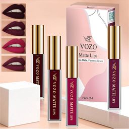 VOZO Set Of 4 Matte Lips Liquid Lipstick- Wine102-Maroon103- Light Magenta 106-Wine 201-33