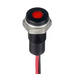 RS PRO Red Panel Mount Indicator 21.6-26.4V DC, Mounting Hole Size 6 mm, Termination Type Lead Wires, IP Rating IP67, Model No 1713829-26