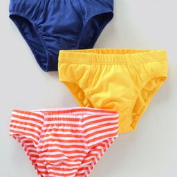 Honeyhap Premium 95% Cotton 5% Elastane Anti-MicrobialFinish Briefs Pack of 3 - Orange Yellow Blue-picture-36