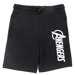 Marvel By Wear Your Mind Graphic Print Detailing Shorts - Black-picture-35