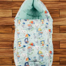 Mittenbooty Infant Baby Sleeping Bag Velvet Animal Print Blue-image-75