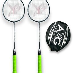 AXG NEW GOAL Scratch Resistant A 2000 Classic Set Of 2 Strung Badminton Racquets - Green-10