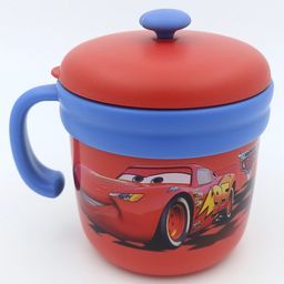 AKN TOYS Stainless Steel Double Walled Milk Cup with Lid and Handle Red - 260 ml (Colors & Design May Vary)-22