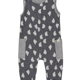 Turtledove London Cotton Knit Sleeveless Dungaree With Abstract Print - Black-image-26