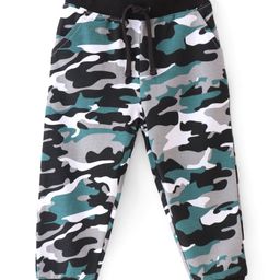 Babyhug Terry Cotton Knit Full Length Lounge Pant with Camouflage Print - Blue-image-93